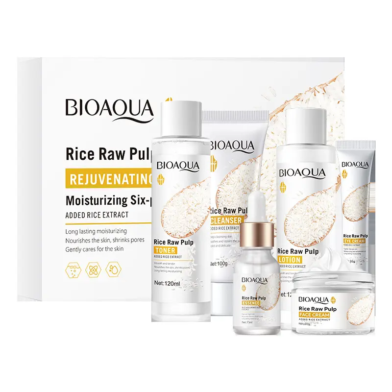 Bioaoua Rice Puree Skin Rejuvenation Moisturizing Six-Piece Set Moisture Replenishment Skin Care Product Set