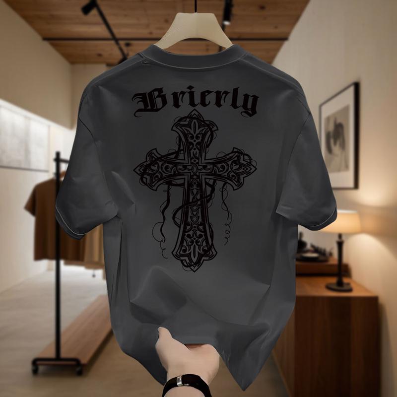 Product Introduction of American Freestyle Cross T-Shirt Men's Short Sleeves Trend Loose Plus Size Couple Oversize Top Unisex 10