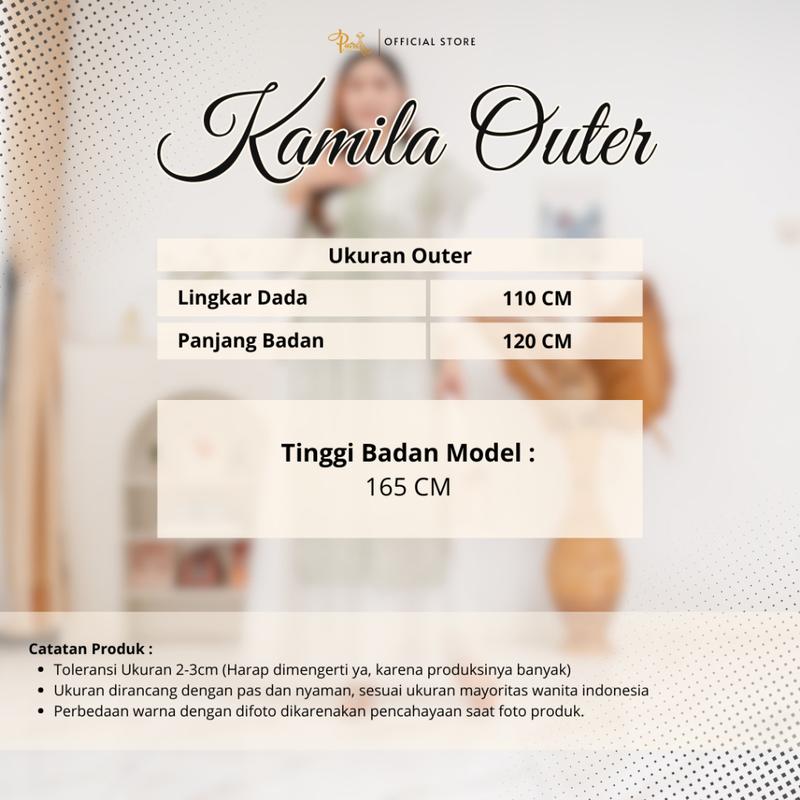 Kamila Outer Brokat Kondangan Lebaran 2025 Brukat Tunic Kekinian Bunga Premium Kancing Depan Mewah 6