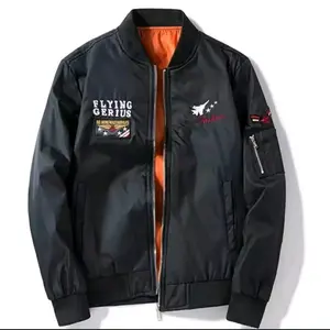 jaket bomber kasual jaket bomber flaying Uniseks Bordir Lembut Tebal Motor Nyaman Semi Pria Simple murah m (45-54kg) hitam abu jaket layering mendaki jaket baseball varsity polyester pas tosca navy parasut jaket bomber pria mingyu hoodie rx jaket parasut