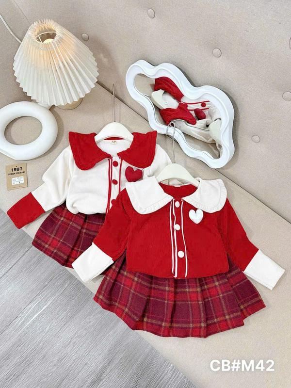 Sét chân váy Noel len tâm cho bé gái từ 7 đến 20 kg