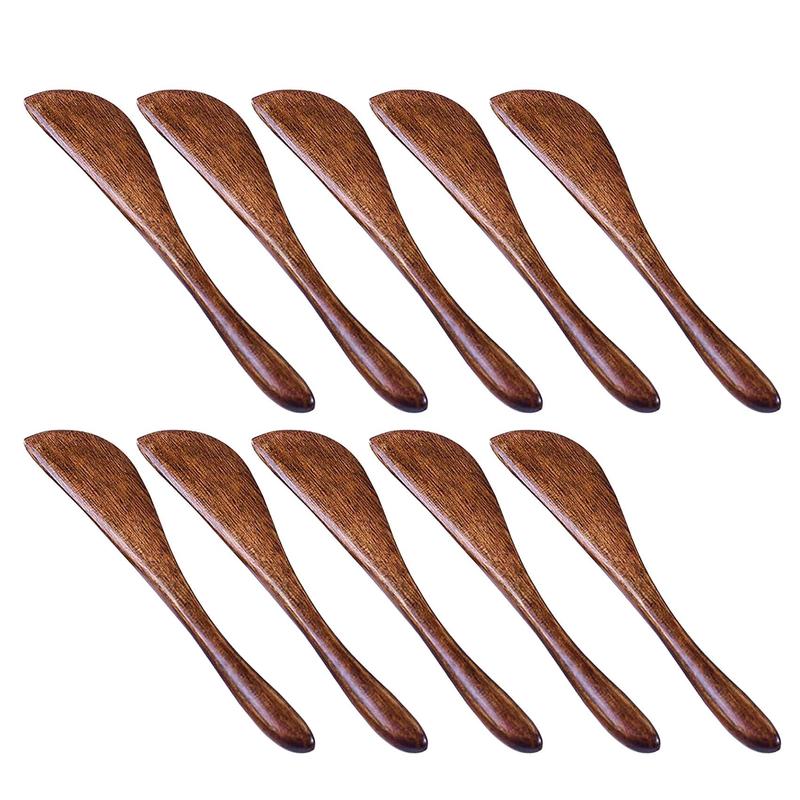 10 Pack Wooden Butter Knife, 6 Inch Condiment Knives Wood Super Handy Kitchen Utensils Jelly Spreader 0
