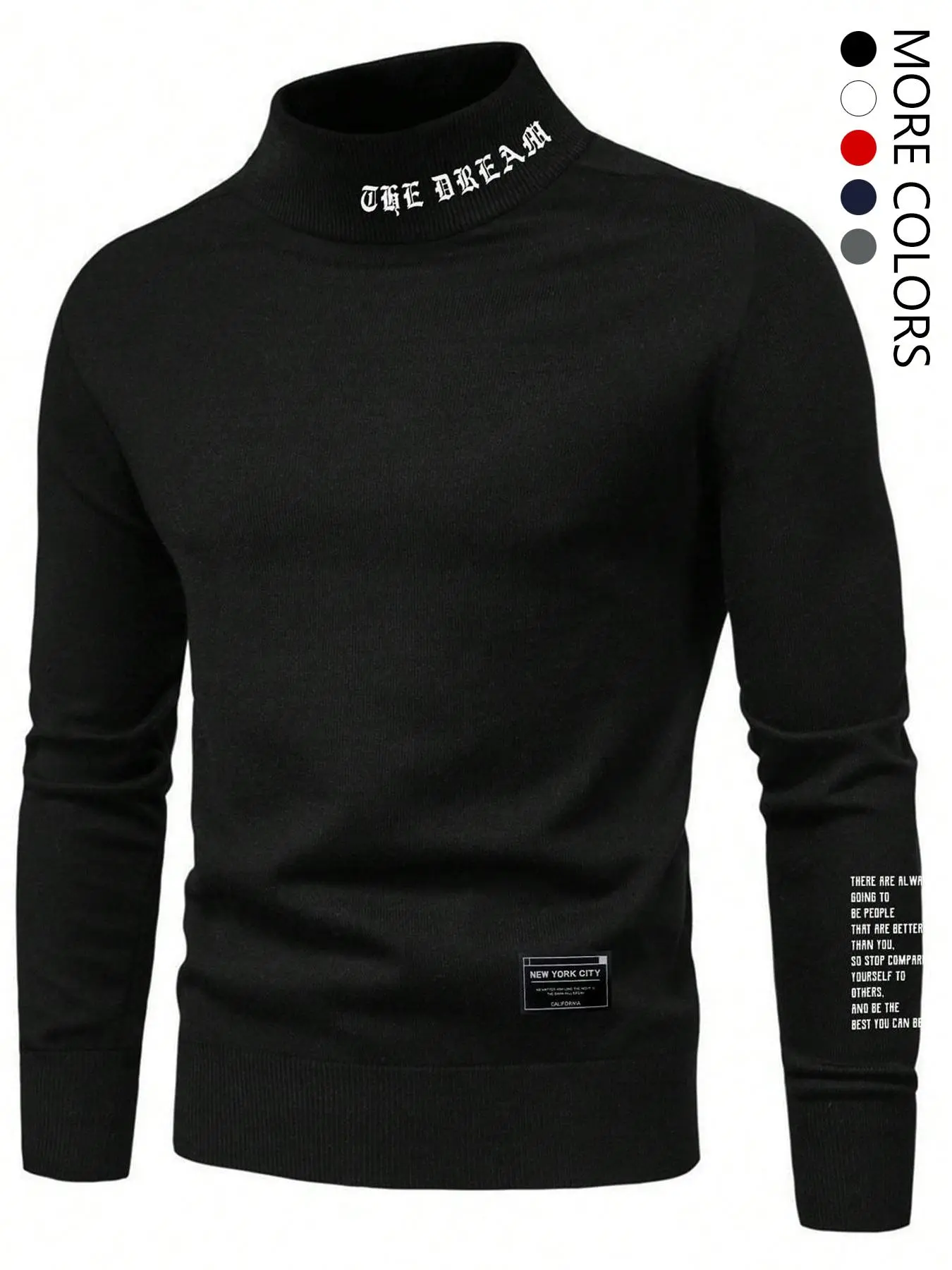 Men's Letter Print Stand Collar Sweatshirt, Regular Fit Casual Cozy Long Sleeve Pullover for Fall & Winter, Men's Clothes for Daily Wear, Going Out Tops