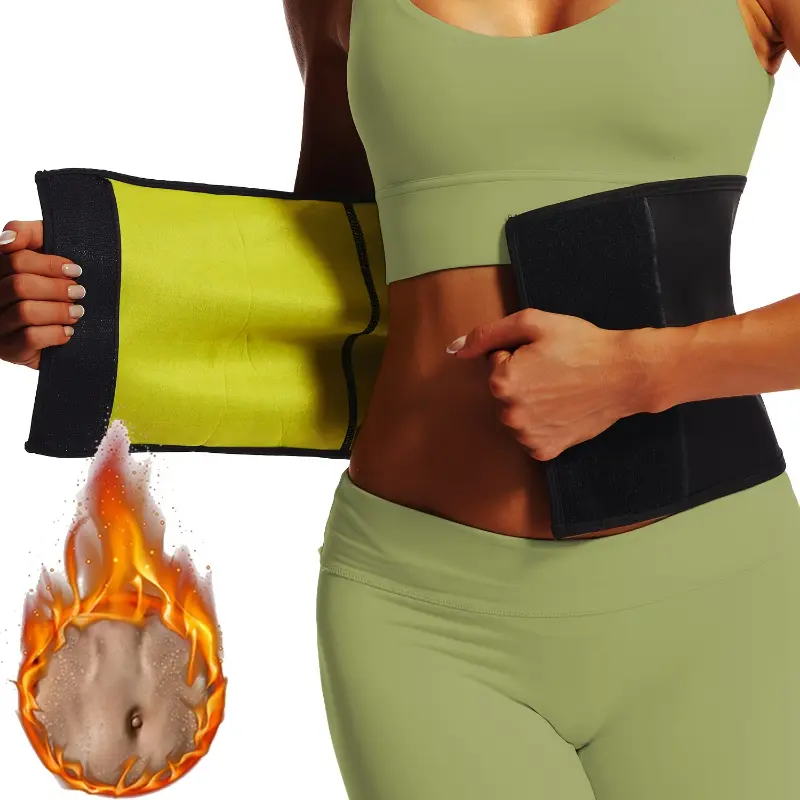 Women'S High-Elasticity Neoprene Waist Trainer Belt, Adjustable Sweat-Sauna Fitness Support, Polyester 100% Knit Fabric, Hand Washable, Tummy Control Slimming Belt