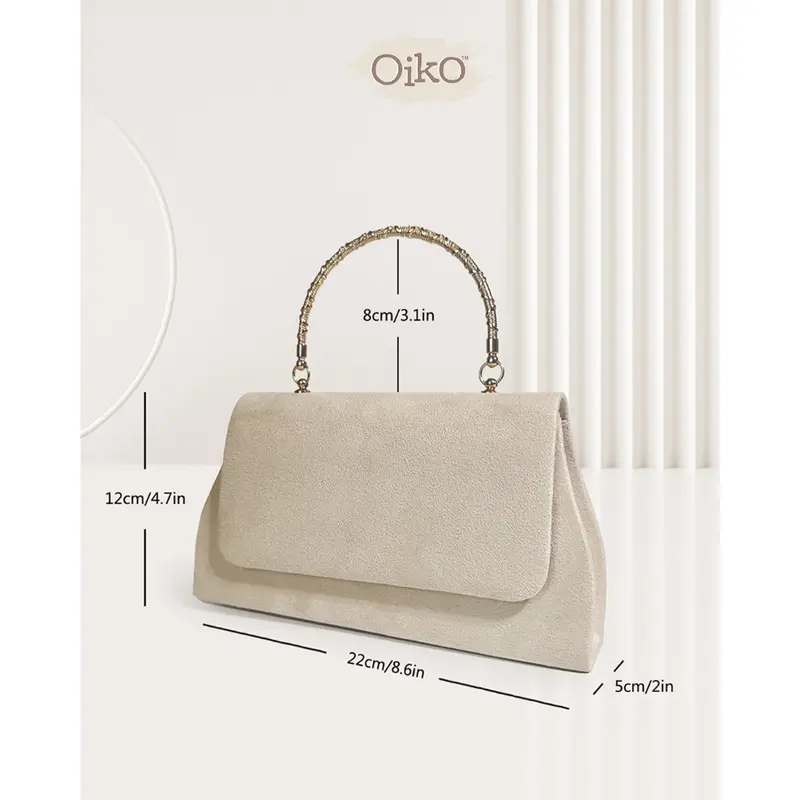 OIKO Vanya Clutch Tas Pesta Wanita Suede Clutch Chrome Untuk Kondangan Perempuan Party Bag Wedding Gift Kado Seserahan Nikahan Hantaran Bridemaids Mewah Elegan Import Korean Style 7