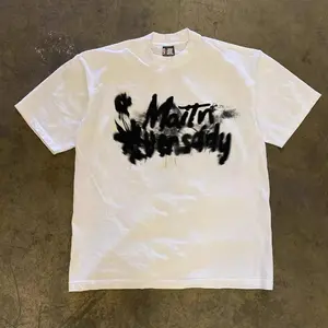 JJ.STORE American retro Style T-shirt Oversize Mailn Blurred letters | Kaos Wanita Putih | Metallica Kaos pria dan wanita Crew-neck fashion unisex T-shirt Menswear Top Baju Atasan Distro Pendek