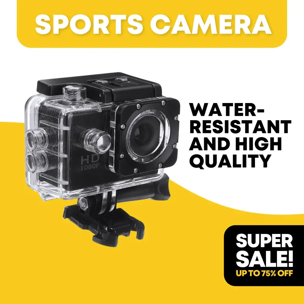 Original Ｗaterproof Action Ultimate Sports Camera Rechargeable Outdoor Video Waterproof 1080p Action Camera Cam For Bike/Motorcycle Helmet Mounting/Diving Go Pro Camcorder Button Card Movie Lcd Screen Lens Micro