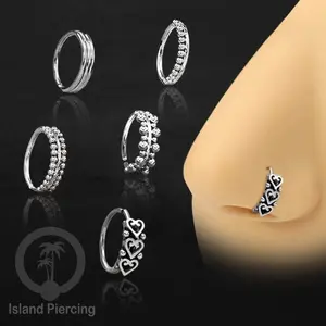 Nose Ring Piercing Jewelry Perhiasan Hidung banyak model keren warna silver