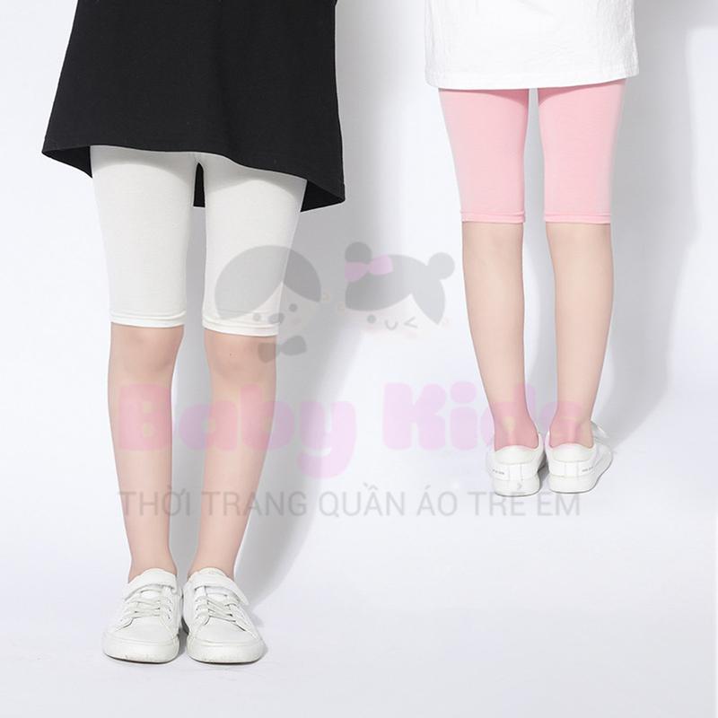 Quần leggin đùi bé gái chất thun cotton co gián 4 chiều cho bé gái từ 8-23kg 4