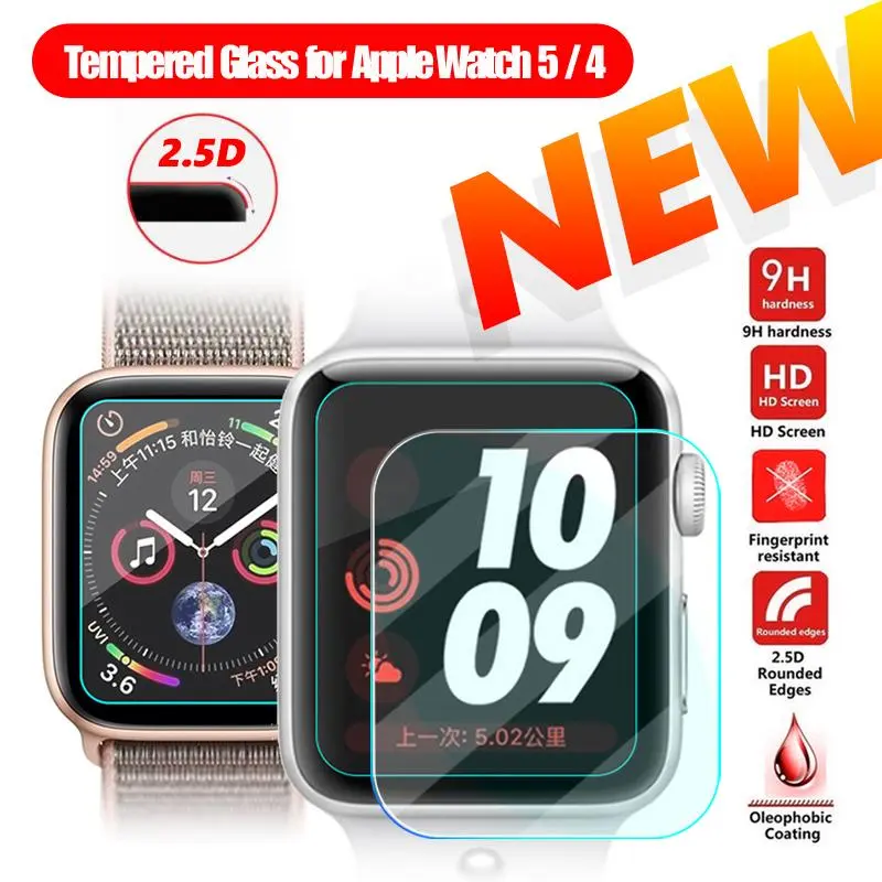 HD iWatch 40mm 44mm Case Cover Screen Protectors Tempered Glass For Apple Watch 5 4 Protective film