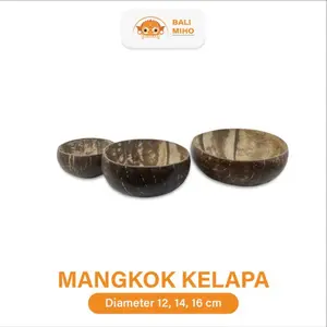 Mangkok Batok Kelapa - Mangkok Kelapa - Mangkok Bulat - Mangkok Batok - Coconut Bowl - Wadah Kelapa - Wadah Makanan - Piring Mangkok - Mangkok Unik - Mangkok Handmade - Mangkok Alam - Mangkok Kerajinan