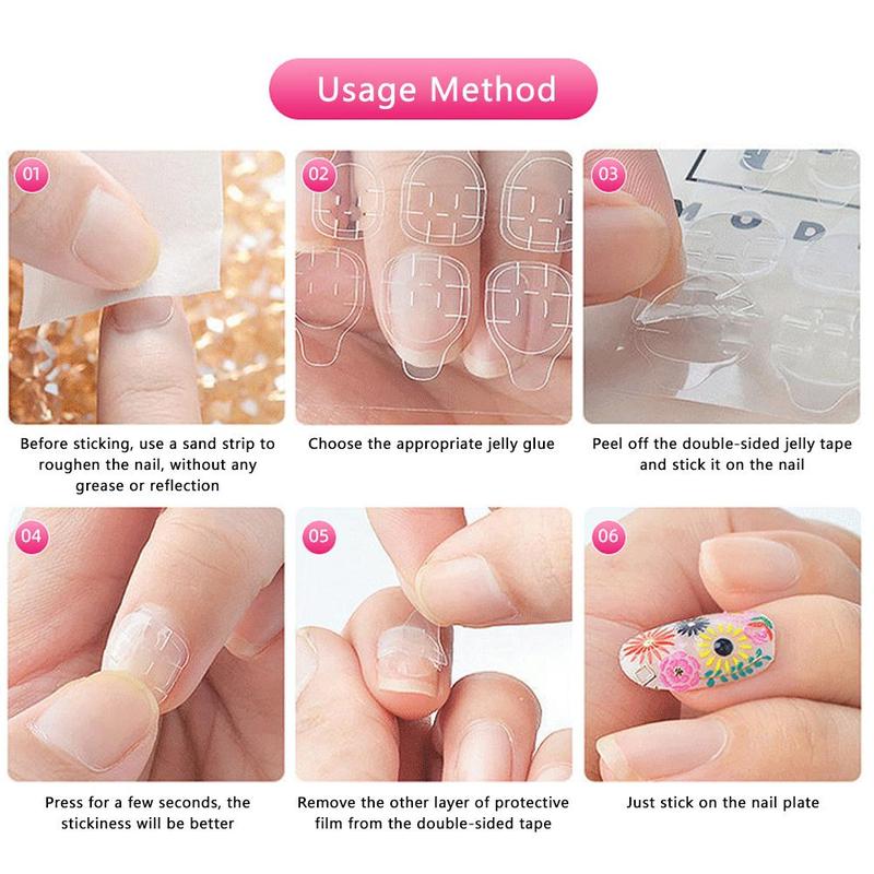 Product Introduction of New Jelly Glue Nail Double-sided Adhesive Film Yellow Paste Fake Nail Jelly Glue Adhesive Glue F4H9 28
