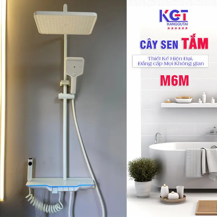 Cây sen tắm bàn phím đàn (Màu trắng) M6M