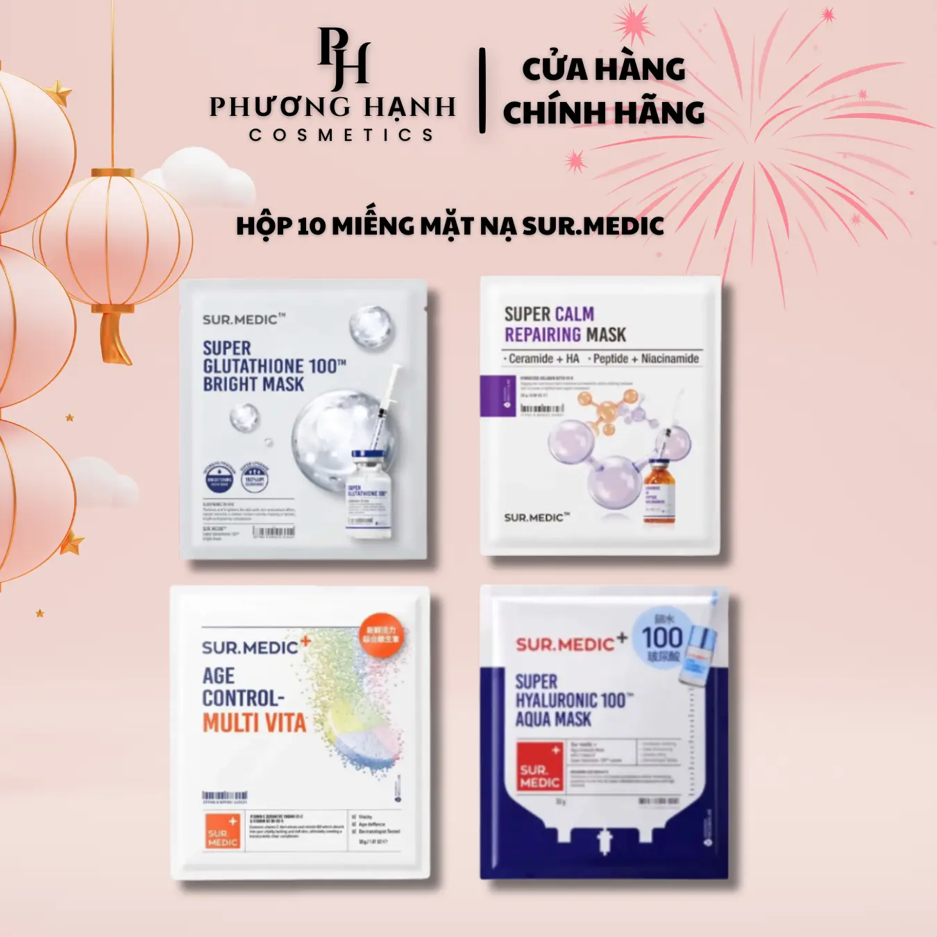Mặt Nạ Sur Medic Chăm Sóc Da Mặt Hộp 10 Miếng Hàng Công Ty SkinCare