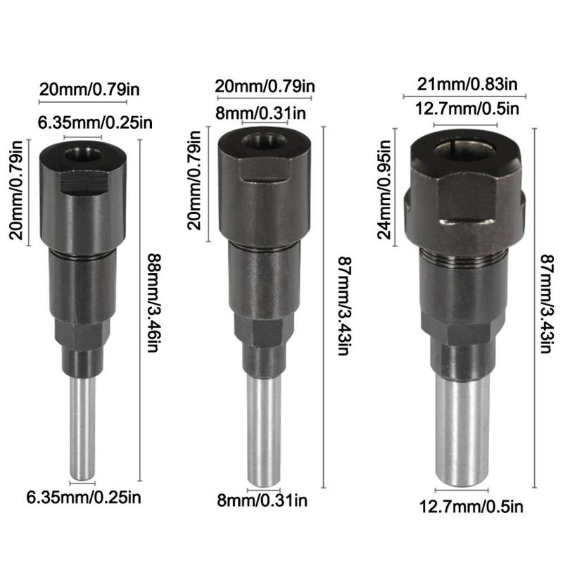 Product Introduction of Replacement Rust-proof Router Bit Extension Rod Universal Cemented Carbide Router Bit Adapter Durable Milling Drill Extension 14
