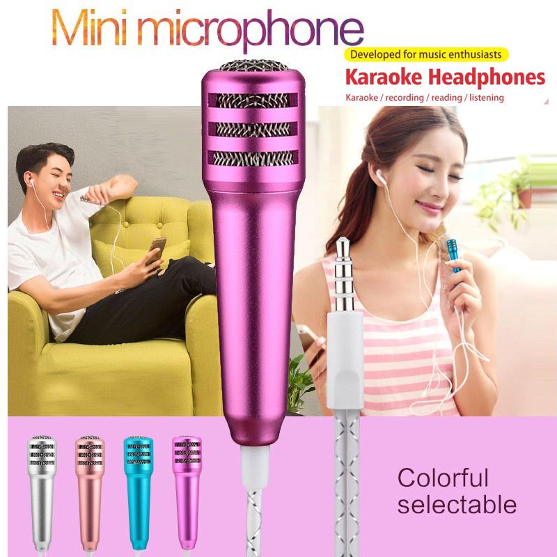 Product Introduction of Mini Karaoke Condenser Microphone with Headset 3.5mm Jack Portable High Quality Stereo MIC with Earphone Audio Smartphone 4