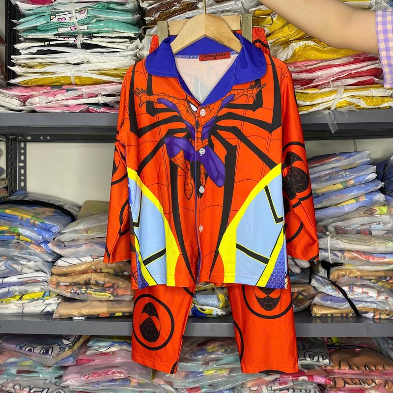 (15-45kí) Bộ Pijama tay dài quần dài bé trai thun lạnh 3D, chất vải thun lạnh mềm mịn mát loại 1 2