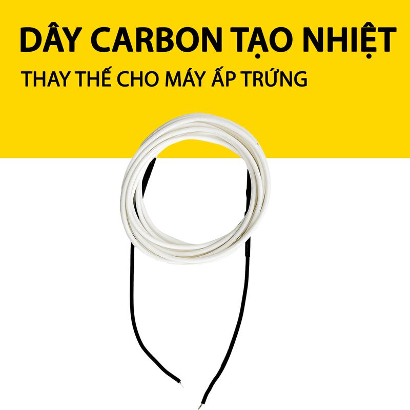 Dây tạo nhiệt Carbon dài 2m - Phụ tùng thay thế cho máy ấp trứng Ánh Dương P100 - DABANO
