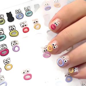 【จัดส่งจากประเทศไทย】สติ๊กเกอร์ติดเล็บ 5D 80 ชิ้น/แผ่น! สติกเกอร์ติดเล็บเกาหลี ราคาถูก ดีไซน์น่ารัก ติดบนเคสโทรศัพท์ได้