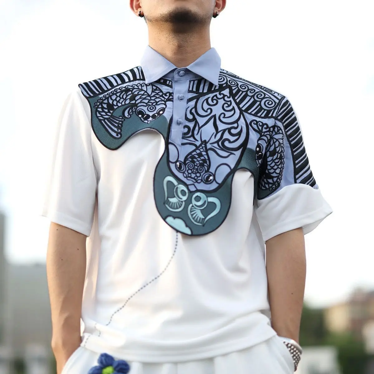 Chinese Style Fashion Polo Shirt Casual Ethnic Style Men's Clothing Top