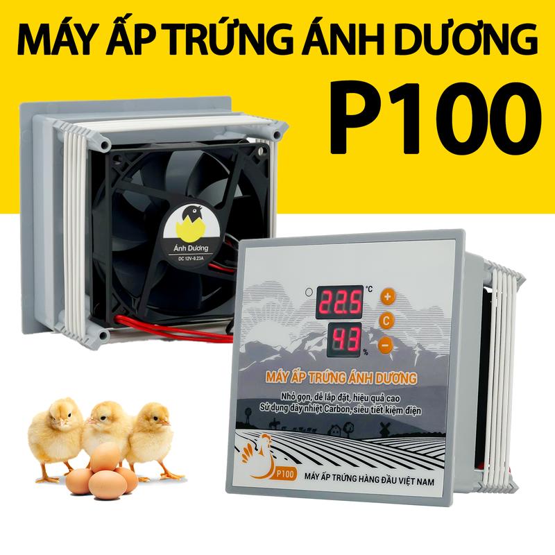 Máy ấp trứng Ánh Dương P100 tạo nhiệt Carbon - Bộ điều khiển đảo tay ấp nở đạt 95% tối đa 100 trứng - DABANO