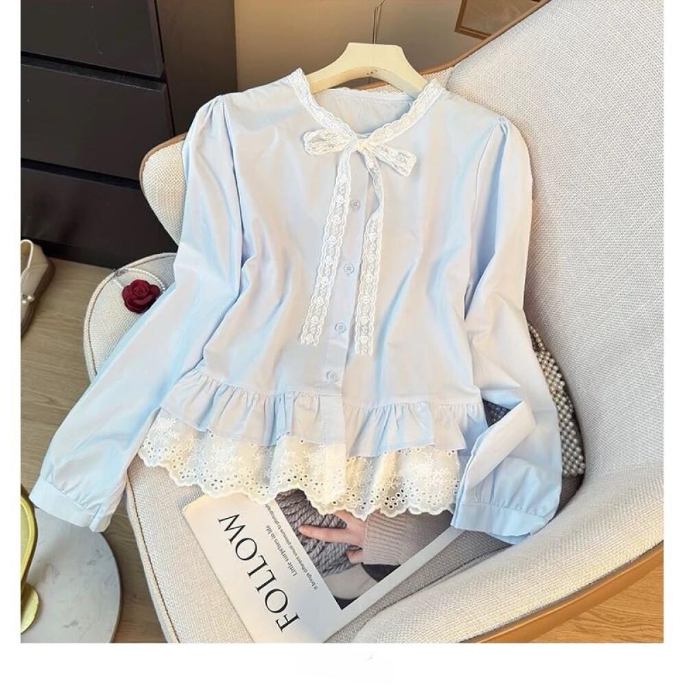 CHICMORE kemeja wanita feminime variasi pita cantik berlengan panjang gaya minimalis