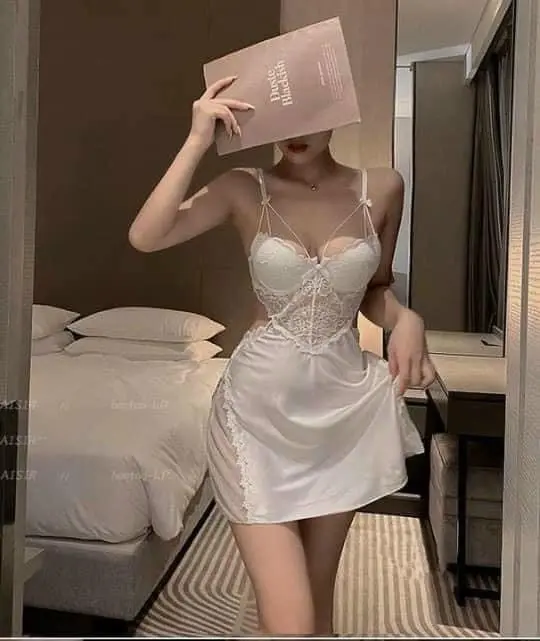 Váy ngủ lụa 2 dây cao cấp có gọng mút V28