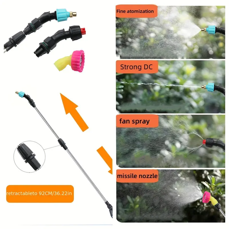 Portable Electric Sprayer, USB Rechargeable Sprayer with Adjustable Nozzle, Garden Watering Tool, Water Sprayer for Garden, Home, Farm 4