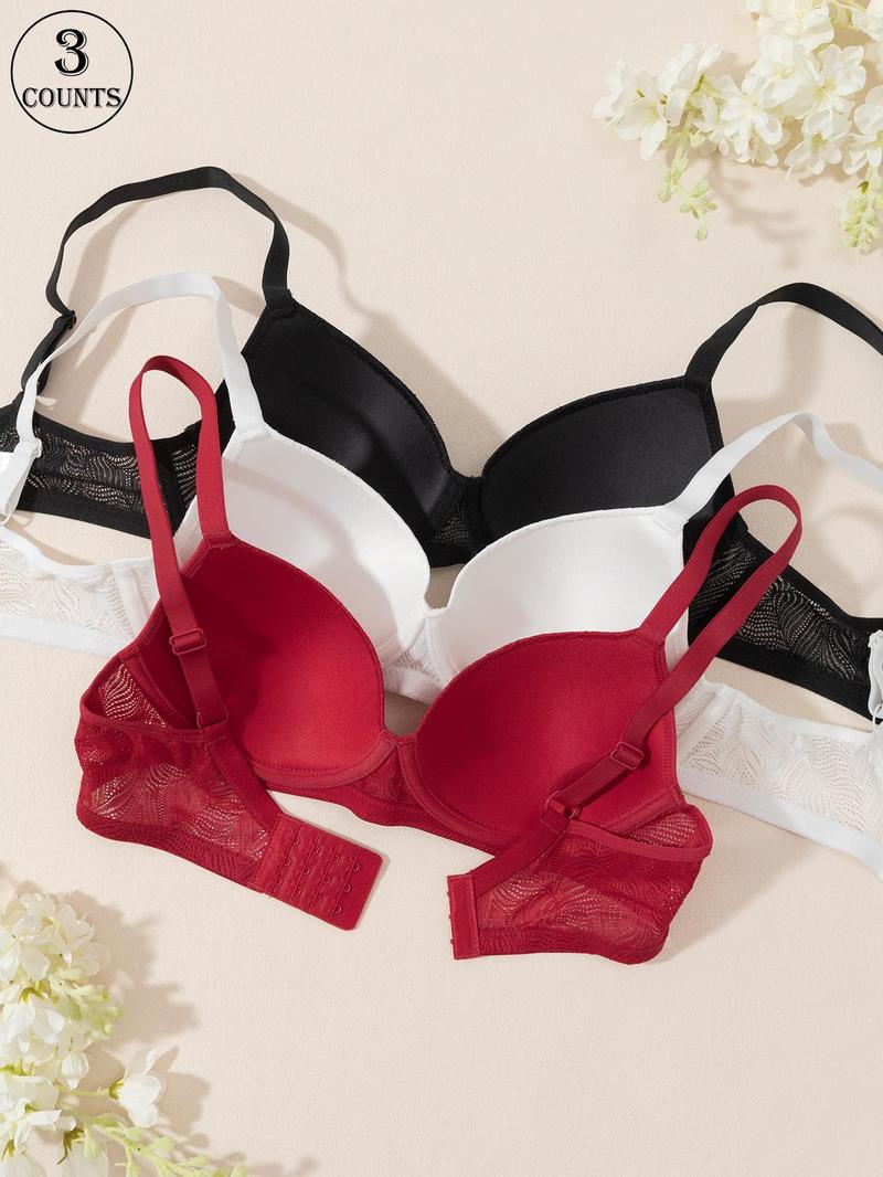 Product Introduction of Women's Solid Color Push Up Bra, Comfortable Breathable Underwire Bra, Softness Lingerie for All Seasons 8