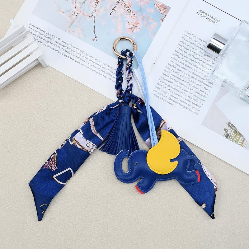 Sosialita Bagcharm Tassel Scraf and Small Elephant Aksesoris Gantungan Tas Gajah Charm