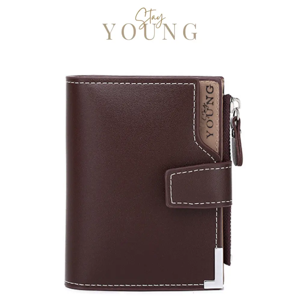 STAY YOUNG #6232 Men's Quality Leather Card Holder Wallet Texture Coin Purses Wallets For Men