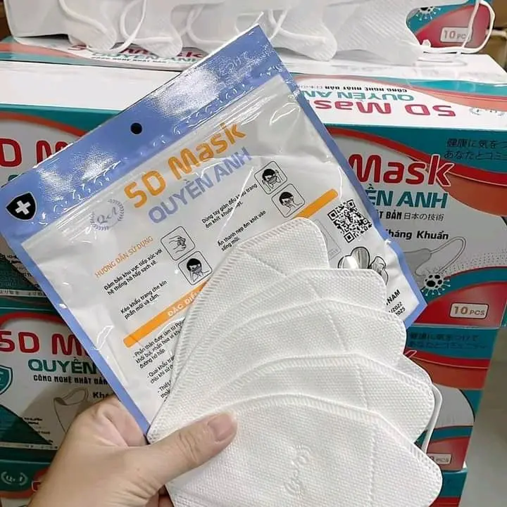 Khẩu trang 5D quyền anh hộp 100 chiếc chống tia UV 0