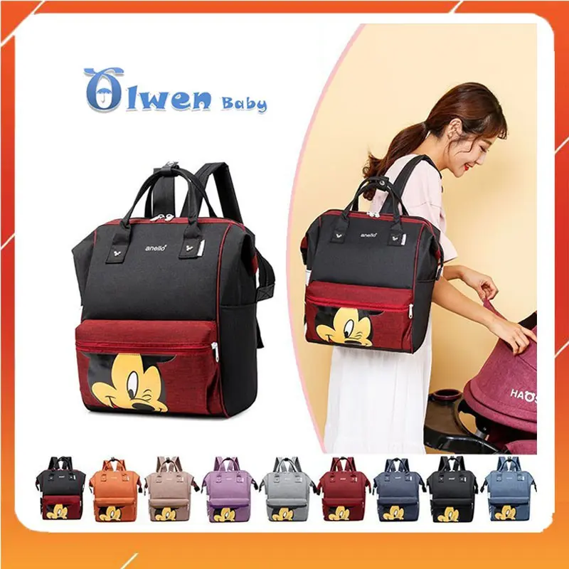 Balo Túi Bỉm Sữa Giữ Nhiệt Đa Năng Chống Nước Chứa Đồ Bảo Quản Bình Cho Mẹ, Bé Đựng Cơm Văn Phòng Kem