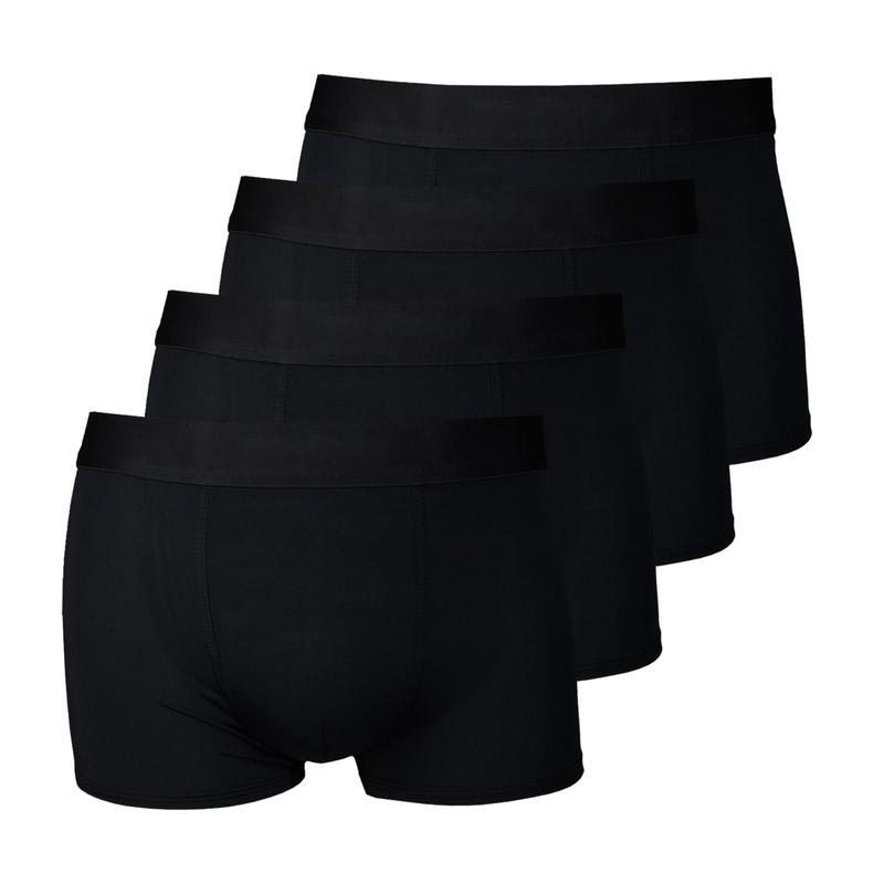 Set 4 quần sịp đùi nam full đen, quần boxer nam thun lạnh co giãn đàn hồi tốt, quần lót nam đùi Menswear mềm mịn thoáng mát, Boxer Quần Boxer