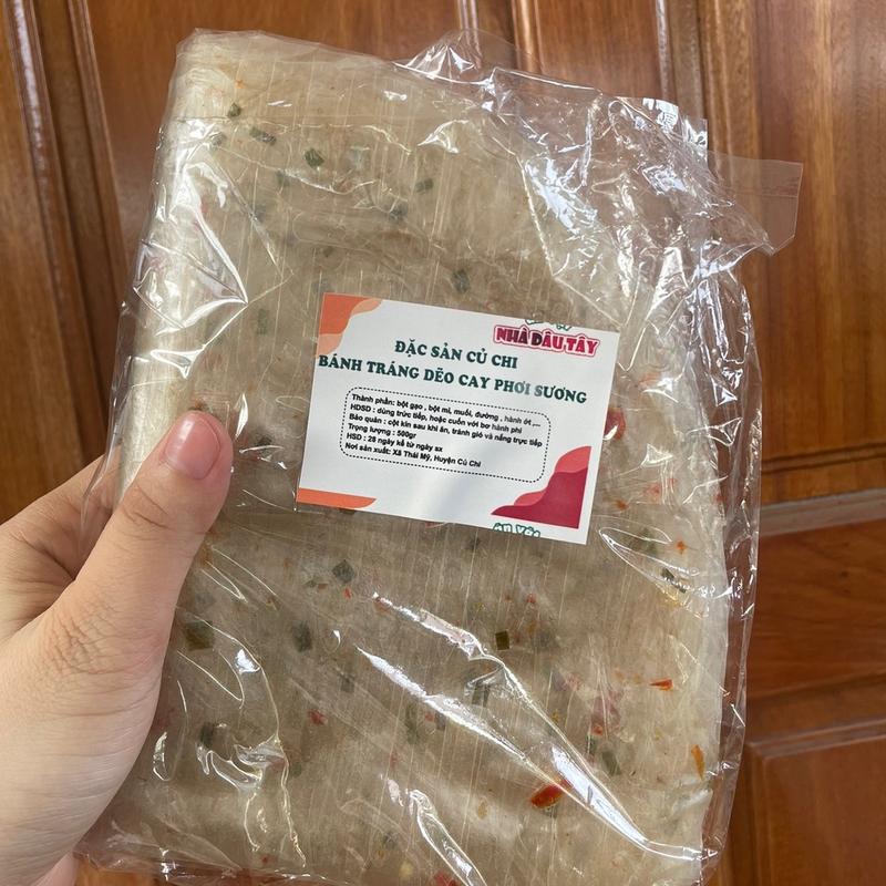 Bánh tráng phơi sương cay ít, ít hạt ớt  500gr Ăn Vặt Snack Snack Ăn Vặt bánhtráng Food