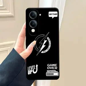 Premium Casing Hp Kompatibel Untuk Vivo Y04S Y04 Y29S Y19SGT5G - Desain Flash Kilat - Case Silikon Softcase Trendi untuk Ponsel Anda dengan Motif Hitam Dan Bening Silicone Lentur