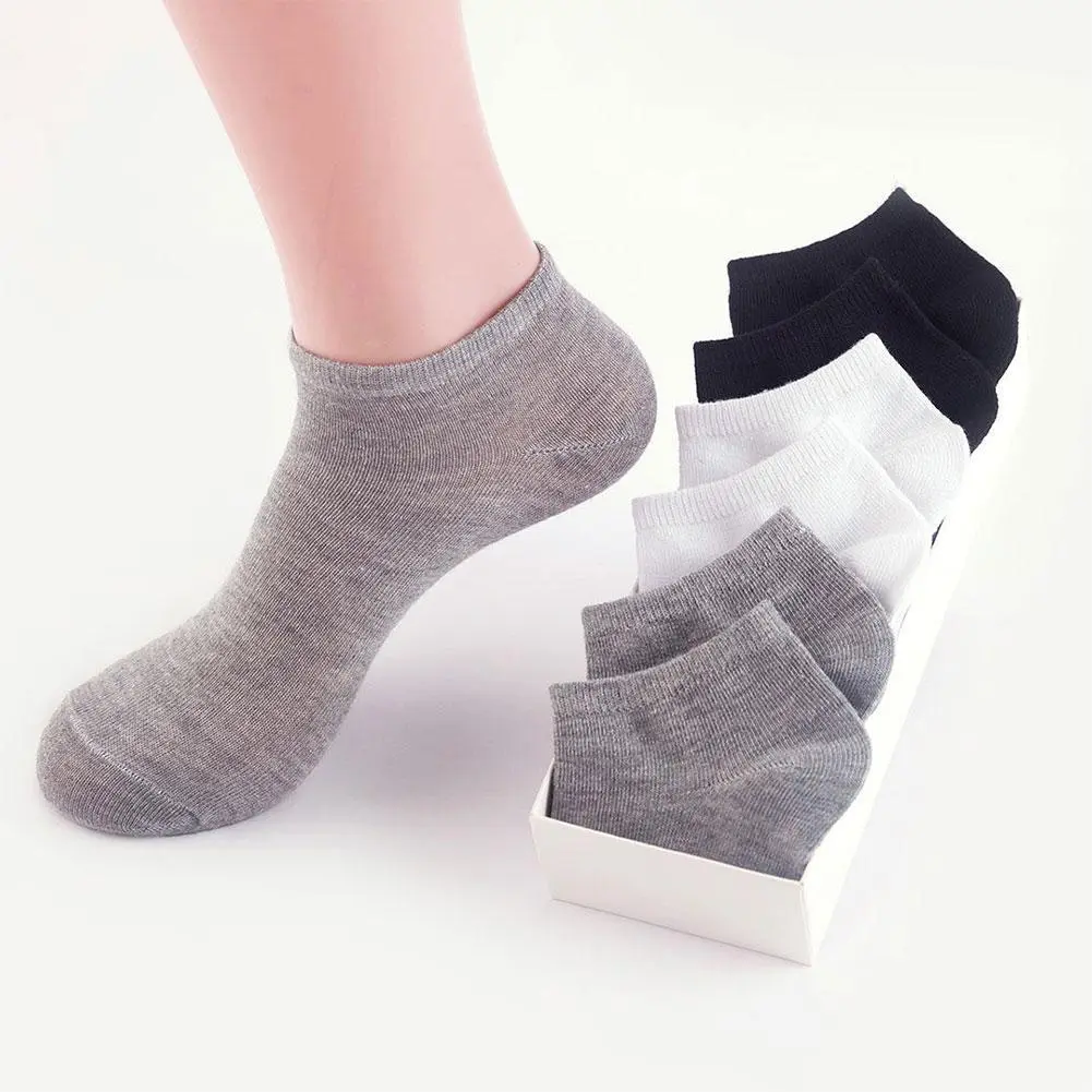 1 Pair Women Boat Ankle Socks Athletic Casual Solid Comfortable Sock Black White Greyinvisible Socks
