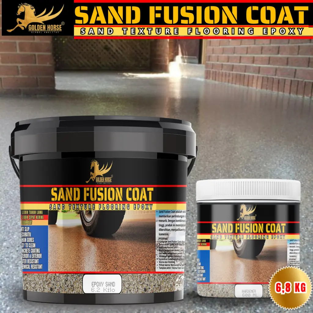 Sand Fusion Cat Textur Lantai Epoxy - GOLDEN HORSE