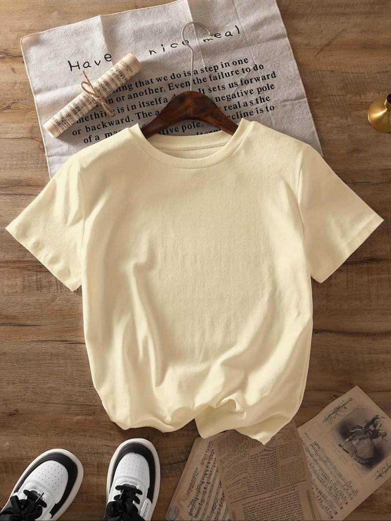Product Introduction of Women's Letter Print Round Neck Tee, Fashion Casual Short Sleeve T-shirt, Ladies Summer Clothes for Daily Wear 2