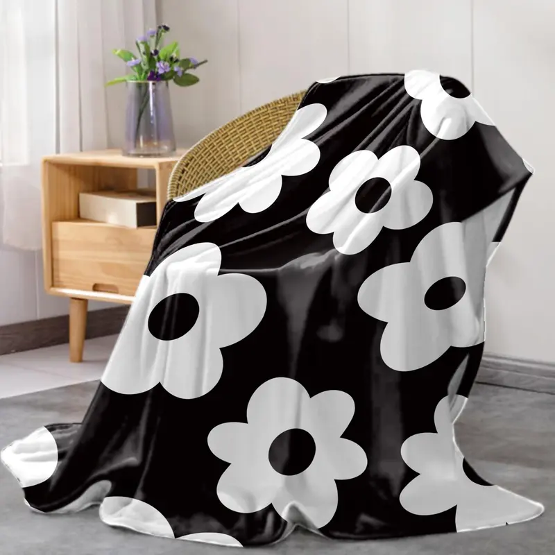 Floral Pattern Blanket, 1 Count Soft Comfortable Throw Blanket, Cool Bedroom Bedding Blankets, Warm Napping Blanket for Home Office Camping 4