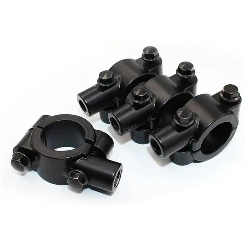 Motorcycle Rearview Handlebar Mirror Mount Holder Adapter Clamp Base 8mm 10mm 7/8" Black Aluminum Universal Motorcycle Tool