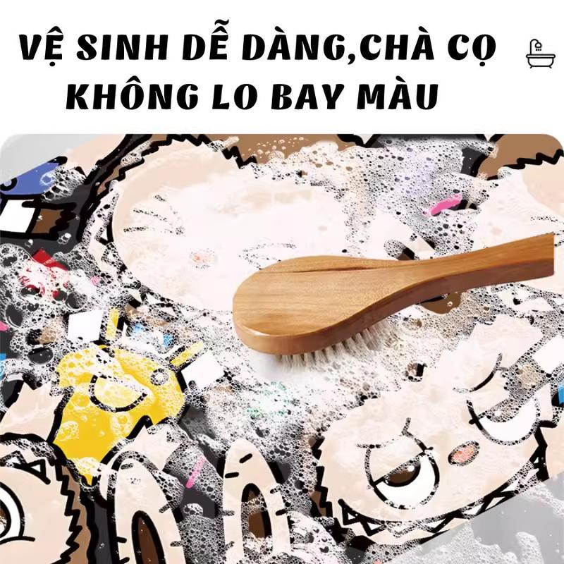 COMBO 5 Thảm Lau Chân, Thảm Chùi Chân Silicon Hoạ Tiết Labubu Dễ Thương Chống Trượt, Chống Thấm Ngược 9