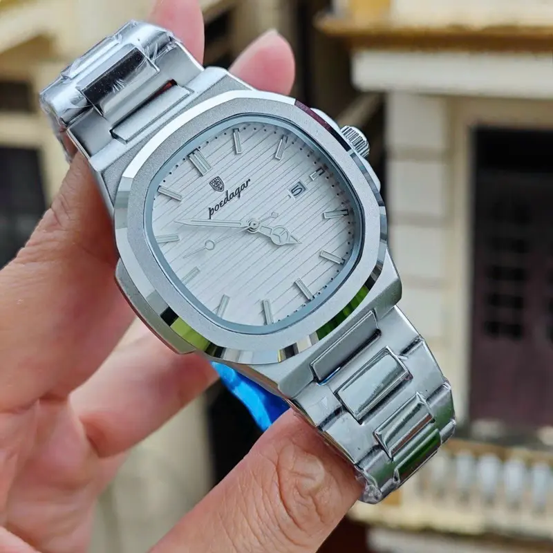 PPOENAU đồng hồ Poedagar tàu ngầm siêu sắc nét, chống nước, mặt kính chống xước, TẶNG PIN DỰ PHÒNG, TẶNG HỘP,  Đeo Tay Watch Nam 2