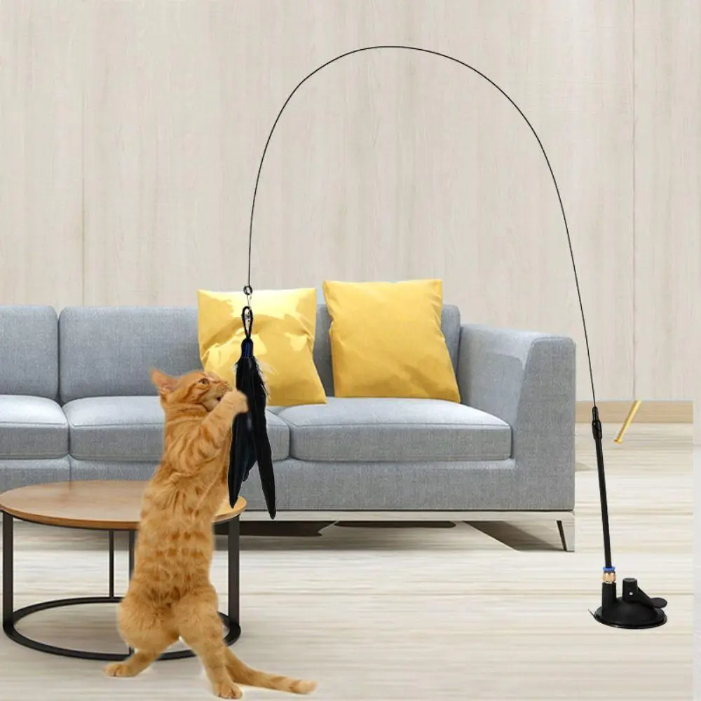 Đồ chơi cho mèo, dài 80CM, có cốc siêu hút, cực dài Có Thể Tháo Rời Đồ chơi cho mèo con có chuông, chống vết cắn, có thể tháo rời, Thích hợp cho mèo, Phụ kiện cho mèo
