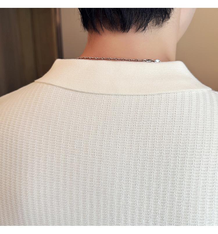 Product Introduction of Áo Polo, Mỏng Vừa Vặn, Phong Cách Thường Ngày, Không Nhăn, Thời Trang, Thiết Kế Đơn Giản, Màu Trơn ngắn Tay, Cổ Áo bẻ xuống, Làm Bằng Dệt Kim, Thích Hợp Cho Mùa Hè, Không Khí Tươi Mới, Phong Cách Nam 3