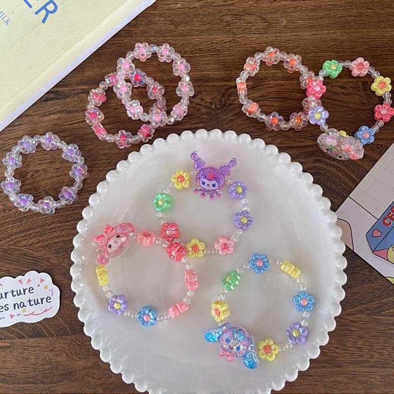 Product Introduction of New cute sanirio beaded bracelet exquisite girl bracelet flower beads CHILDREN'S baby versatile jewelry 3