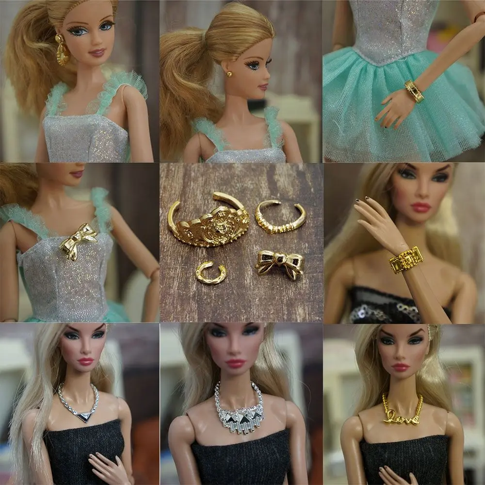 Fashion Doll Baby Doll Colthes Decorations  Clothes Accessories Girl Gift Toys Necklaces Crowns Bracelet Doll Party Earring
