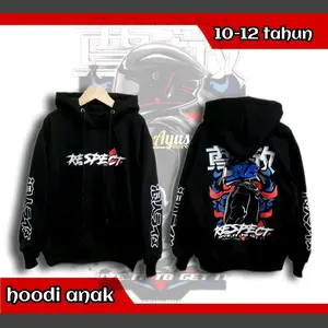jaket Hoodie anak / jaket sunmori Hitam / jaket Hoodie Respect