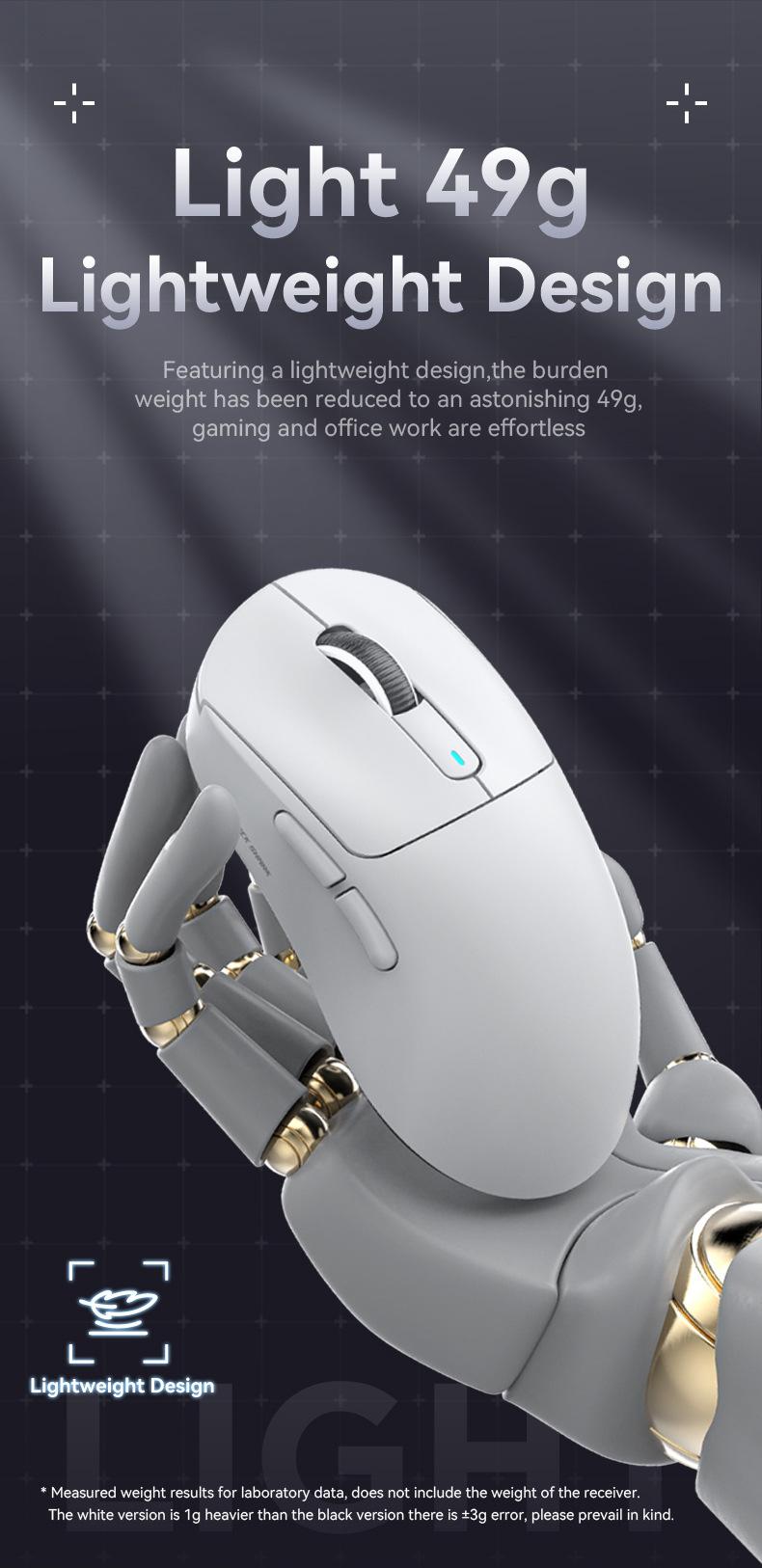 Product Introduction of Original Attack Shark X3 Wireless Mouse Multiple Colors Three-mode Lightweight Design Ergonomics PAW3395 E-sports Gaming Mouse 10