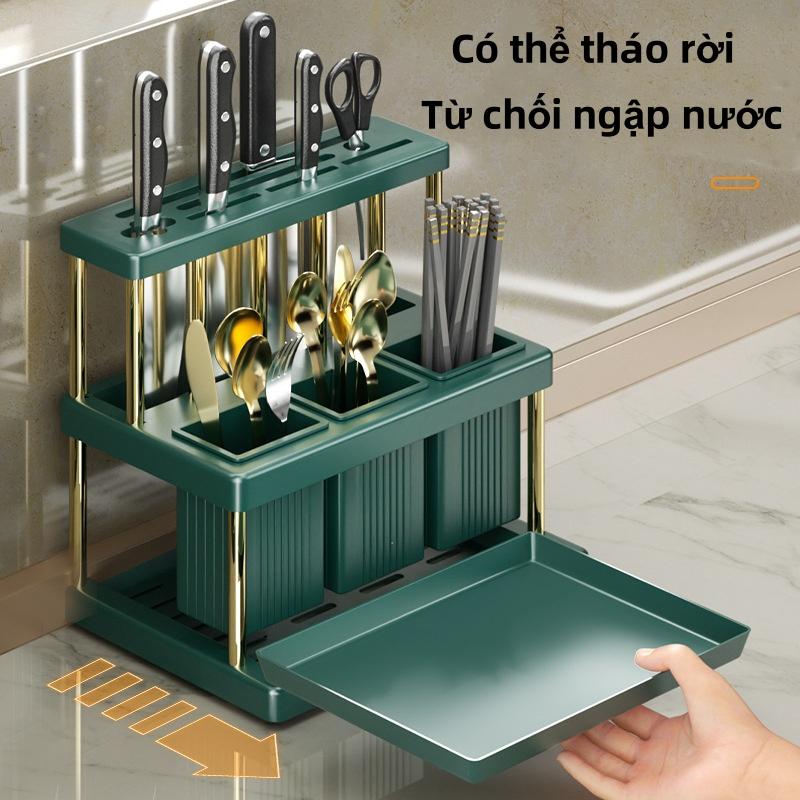 Giá đỡ nhà bếp có thể được sử dụng để đặt dao và bộ đồ ăn, và rất dễ dàng để sắp xếp hộ gia đình với vẻ ngoài cao 4